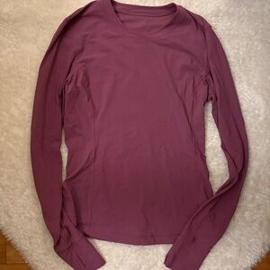 Lululemon ventilated long sleeve in vintage plum